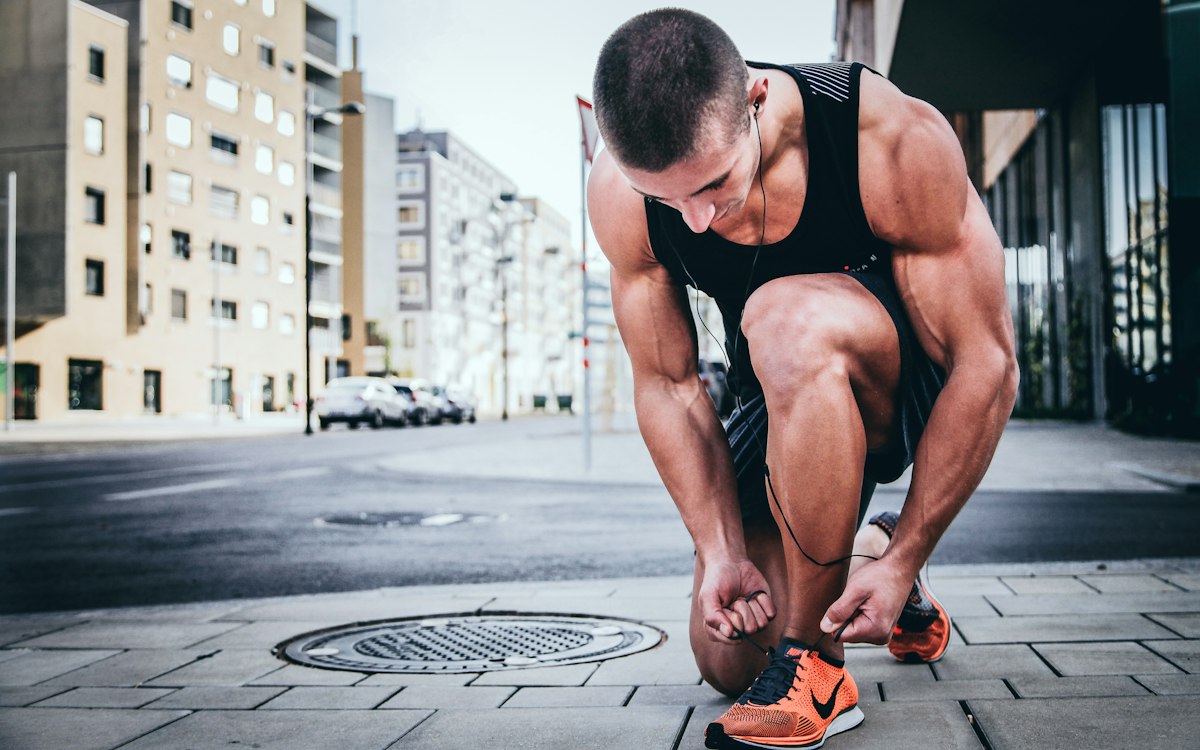 Runner outdoors at sunrise